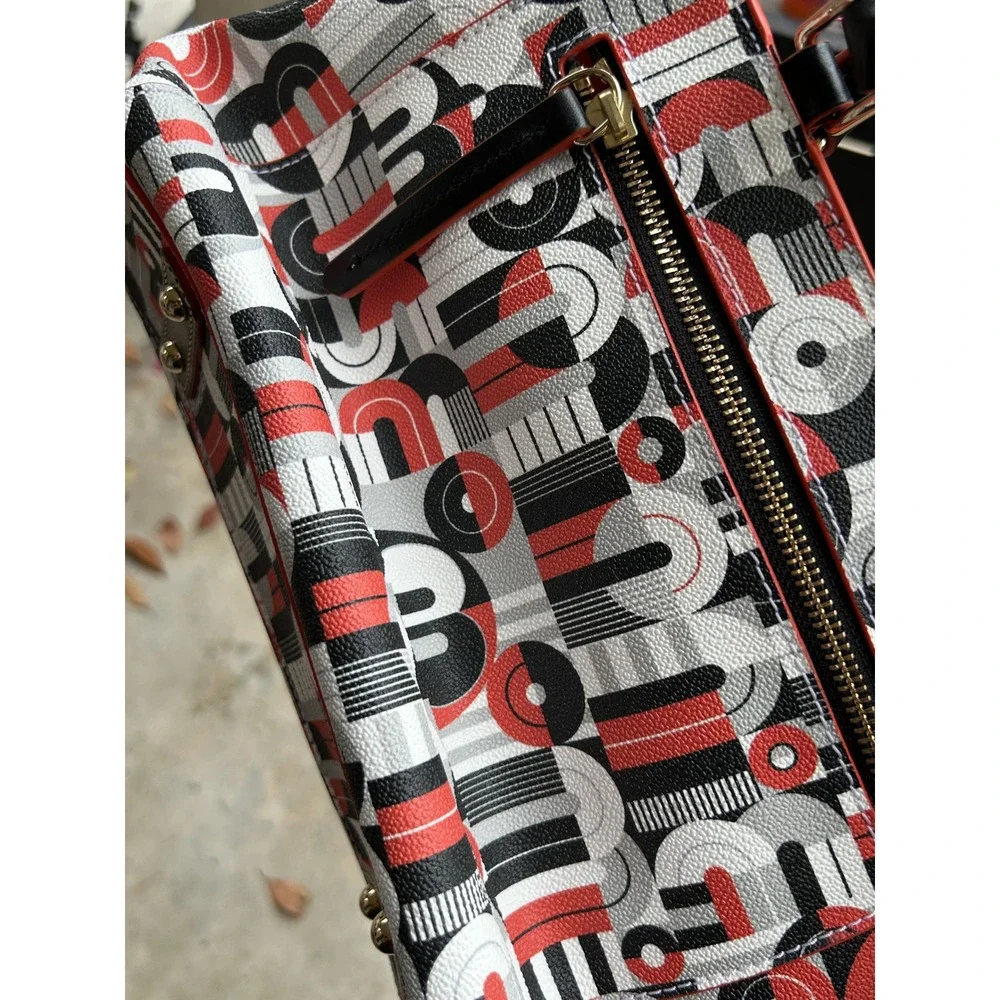 Dooney & Bourke Disney Mickey Mouse Pop Art Geometric Tote Bag Black Red White